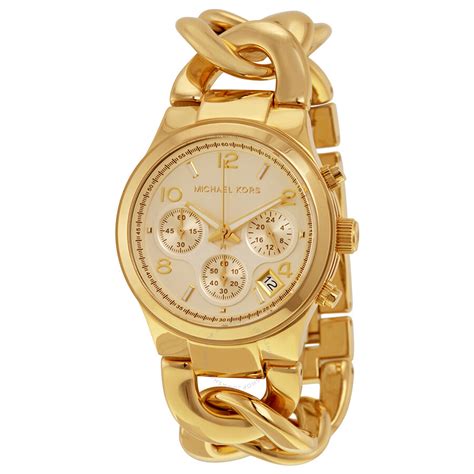 michael kors 3131 watch with 1in gold chain|Michael Kors Women's Runway Gold.